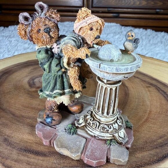 Vintage Boyds Bears Sissie & Squirt...Big Helper, Lil' Sipper Bearstone Figurine - Picture 4 of 10